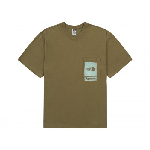 Supreme The North Face Printed Pocket Tee Olive
