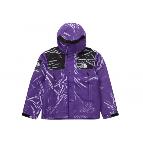 Оригинальный шмот Supreme The North Face Printed Taped Seam Shell Trompe Loeil Jacket Purple - 70см