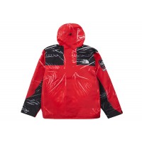 Supreme The North Face Printed Taped Seam Shell Trompe Loeil Jacket Red