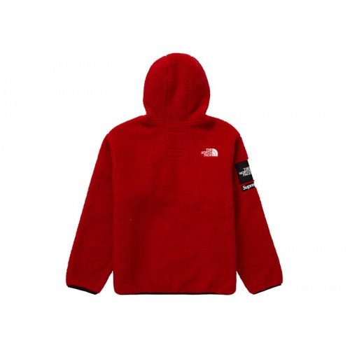 Supreme x The North Face S Logo Hooded Fleece Jacket Red