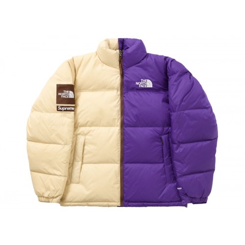 Supreme x The North Face Split Nuptse Jacket Tan