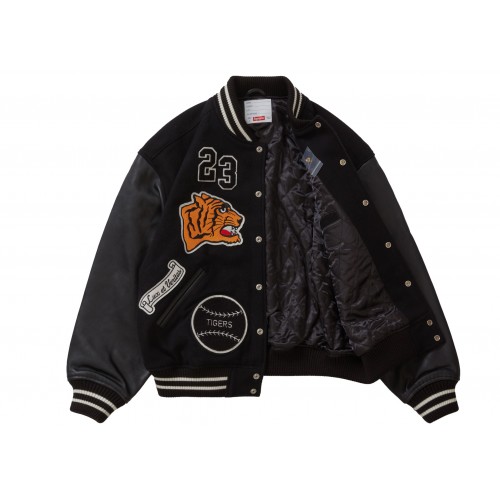 Оригинальный шмот Supreme Tiger Varsity Jacket Black - 70см