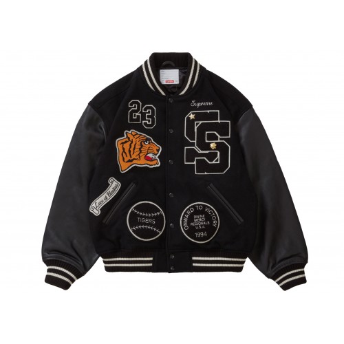 Оригинальный шмот Supreme Tiger Varsity Jacket Black - 70см
