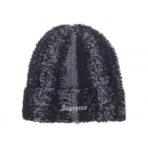 Supreme Tinsel Stripe Beanie Black