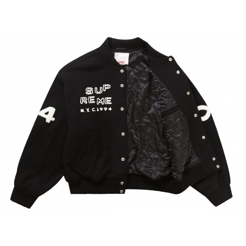 Оригинальный шмот Supreme Tourist Varsity Jacket Black - 70см