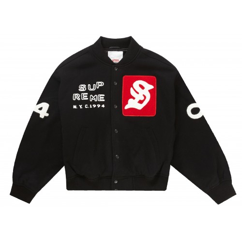 Оригинальный шмот Supreme Tourist Varsity Jacket Black - 70см