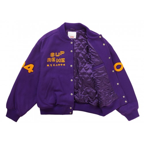 Оригинальный шмот Supreme Tourist Varsity Jacket Purple - 70см