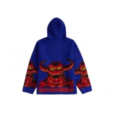 Supreme Toy Machine Zip Up Hooded Sweater Blue