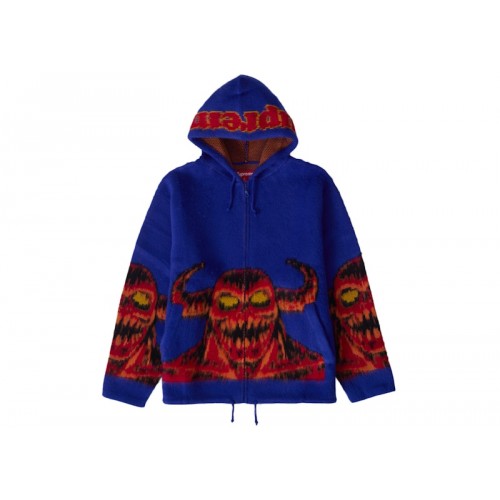 Оригинальный шмот Supreme Toy Machine Zip Up Hooded Sweater Blue