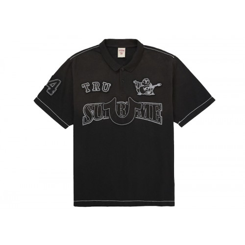 Supreme True Religion Applique Polo Black