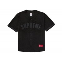 Supreme Ultrasuede Mesh Baseball Jersey Black