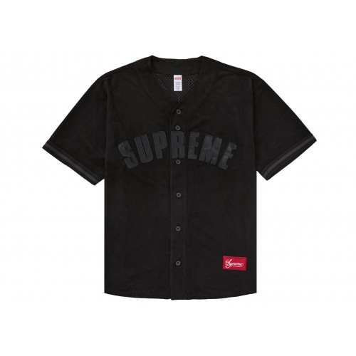 Оригинальный шмот Supreme Ultrasuede Mesh Baseball Jersey Black