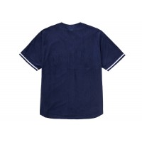 Supreme Ultrasuede Mesh Baseball Jersey Navy