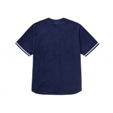 Supreme Ultrasuede Mesh Baseball Jersey Navy