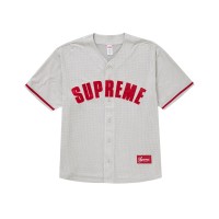 Supreme Ultrasuede Mesh Baseball Jersey Grey