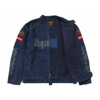 Supreme Vanson Leathers Cordura Denim Jacket Blue