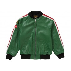 Supreme Vanson Leathers Perforated Bomber Jacket Green