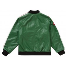 Supreme Vanson Leathers Perforated Bomber Jacket Green