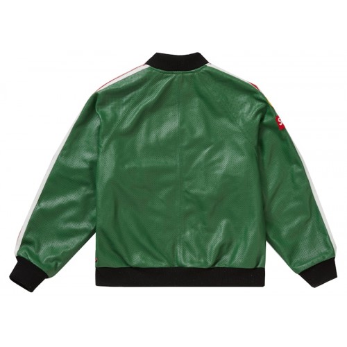 Supreme Vanson Leathers Perforated Bomber Jacket Green