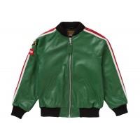 Supreme Vanson Leathers Perforated Bomber Jacket Green