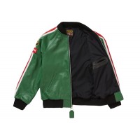 Supreme Vanson Leathers Perforated Bomber Jacket Green