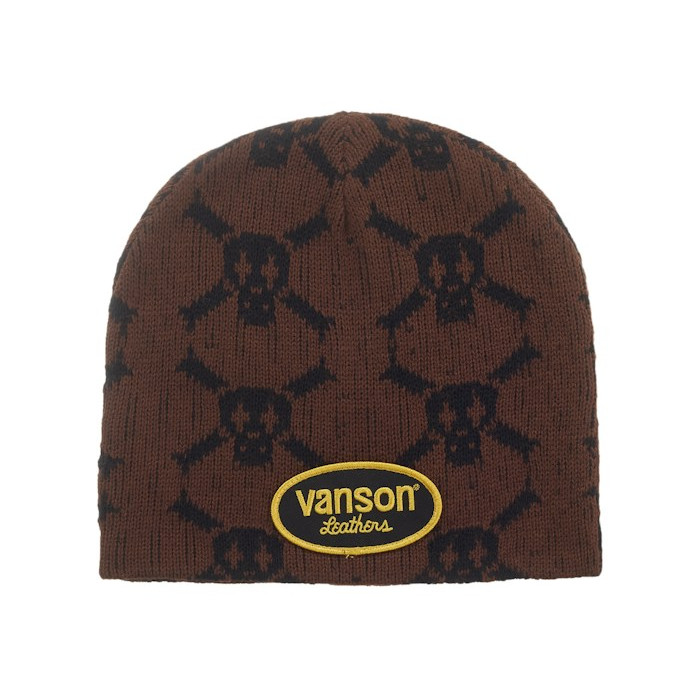 Шапка Supreme Vanson Leathers Skull Beanie Brown Шапка Supreme Vanson Leathers Skull Beanie Brown