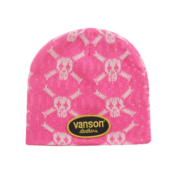 Шапка Supreme Vanson Leathers Skull Beanie Pink Шапка Supreme Vanson Leathers Skull Beanie Pink