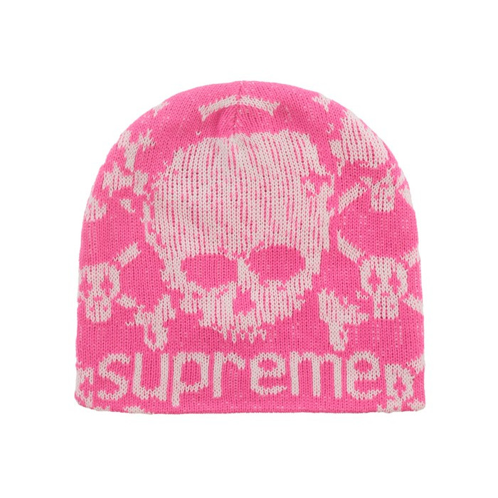 Шапка Supreme Vanson Leathers Skull Beanie Pink Шапка Supreme Vanson Leathers Skull Beanie Pink