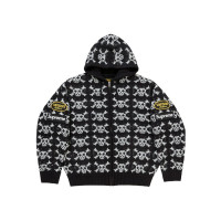 Supreme Vanson Leathers Skull Zip Up Hooded Sweater Black