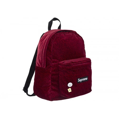 Supreme Velvet Backpack Red Leopard