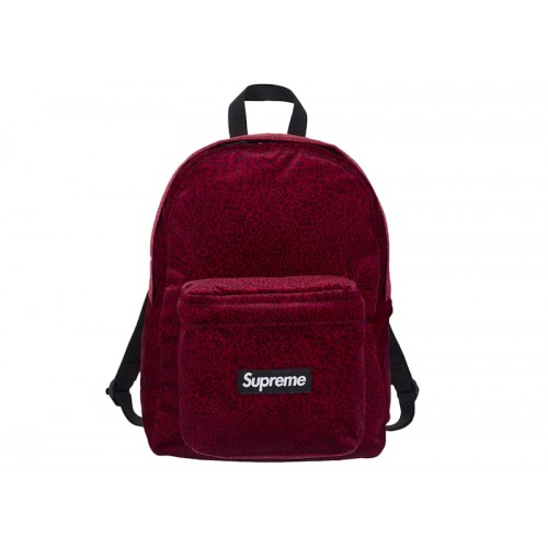 Supreme Velvet Backpack Red Leopard
