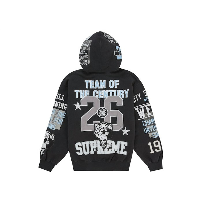 Худи Supreme Warriors Applique Zip Up Hooded Sweatshirt Black Худи Supreme Warriors Applique Zip Up Hooded Sweatshirt Black