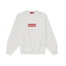 Supreme Washed Box Logo Crewneck White