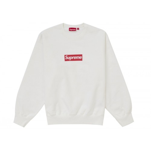 Supreme Washed Box Logo Crewneck White
