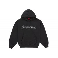 Supreme Washed Old English Hooded Sweatshirt Black