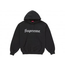 Supreme Washed Old English Hooded Sweatshirt Black