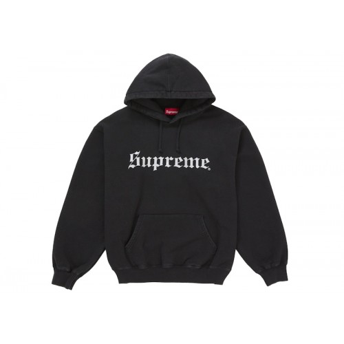 Supreme Washed Old English Hooded Sweatshirt Black