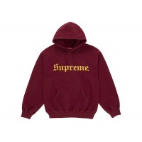 Supreme Washed Old English Hooded Sweatshirt Cardinal