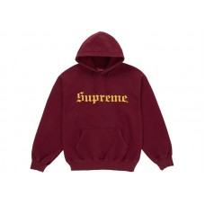 Supreme Washed Old English Hooded Sweatshirt Cardinal