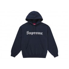 Supreme Washed Old English Hooded Sweatshirt Navy