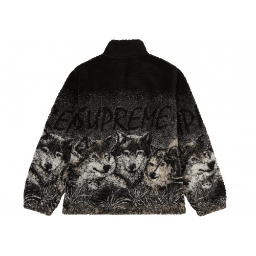 Оригинальный шмот Supreme Wolf Fleece Jacket Black - 70см