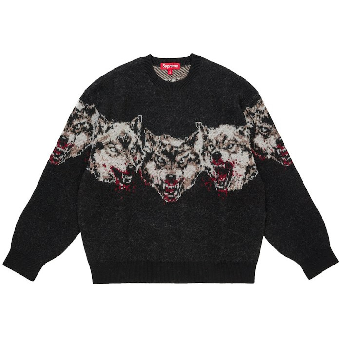 Свитер Supreme Wolves Sweater Black Свитер Supreme Wolves Sweater Black