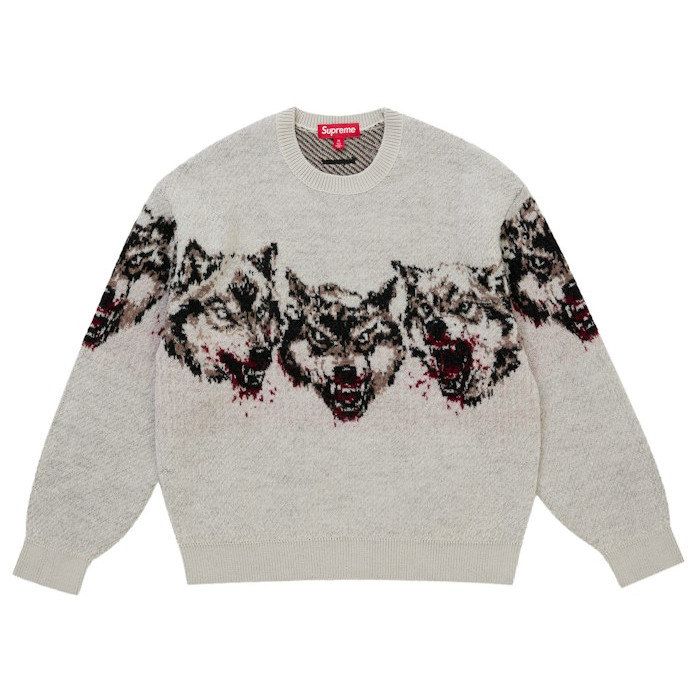 Свитер Supreme Wolves Sweater White Свитер Supreme Wolves Sweater White