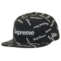 Supreme World Famous Box Logo New Era 59Fifty Fitted Hat Black