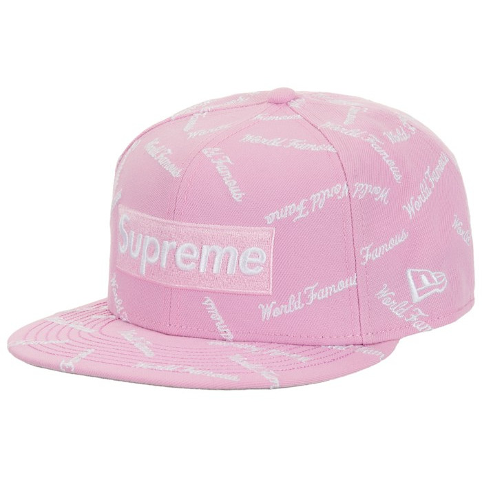 Кепка Supreme World Famous Box Logo New Era 59Fifty Fitted Hat Pink Кепка Supreme World Famous Box Logo New Era 59Fifty Fitted Hat Pink