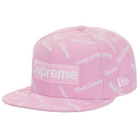 Supreme World Famous Box Logo New Era 59Fifty Fitted Hat Pink