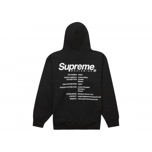 Оригинальный шмот Supreme Worldwide Hooded Sweatshirt Black - 70см