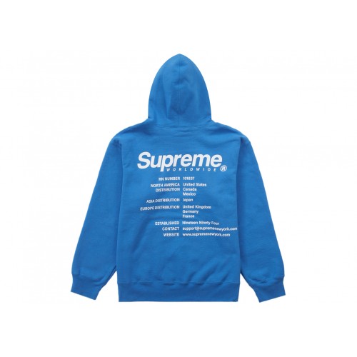Оригинальный шмот Supreme Worldwide Hooded Sweatshirt Blue
