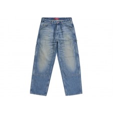 Supreme Worn Double Knee Denim Painter Jean Washed Indigo