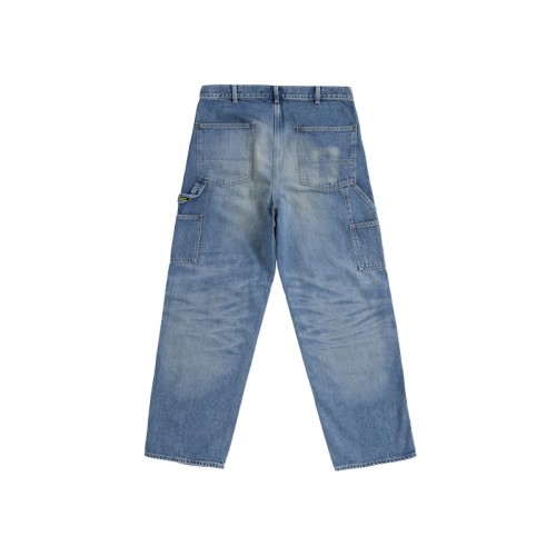 Supreme Worn Double Knee Denim Painter Jean Washed Indigo